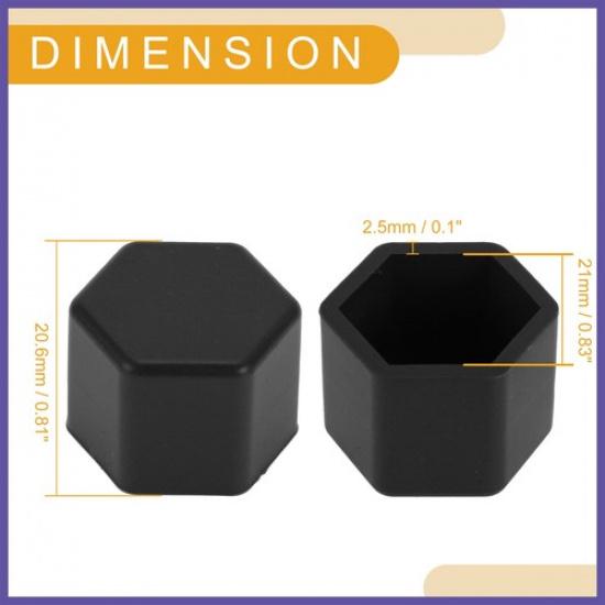 20pcs 25x21x206mm Universal Wheel Lug Nut Bolt - Car - Silicone Black