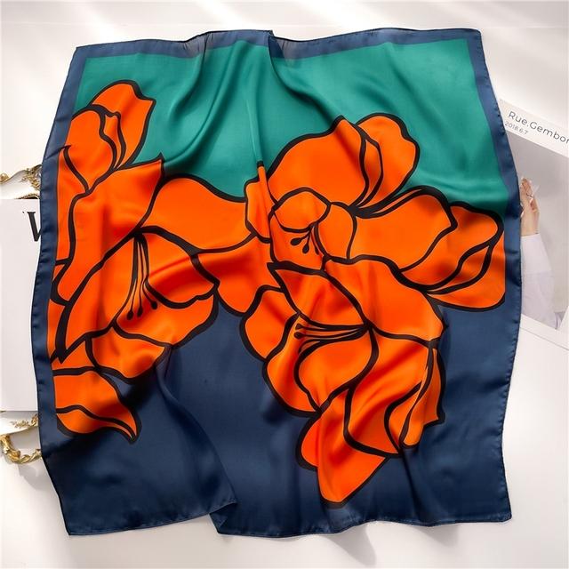 Silk Scarf For Women Luxury Hijab Hair Bands Square Neckerchief Female Satin Shawl Ribbon Headband Fashion Wraps Bandana
