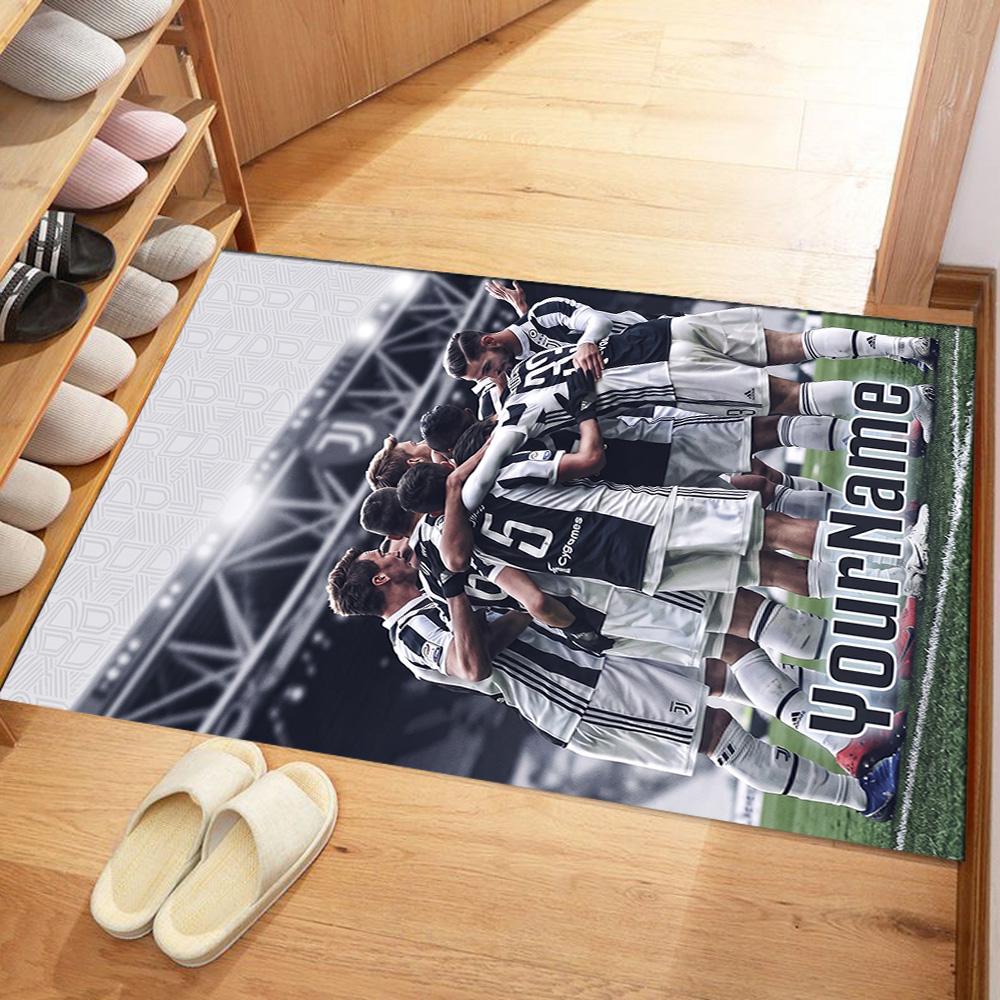 Juventus Customize Text Floor Mat Design for Dining Room Foyer Decorate Room Hallway Antislip Carpet Anime Office Decor Wedding Party Gift