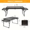 Portable Picnic Table with 2 Wing Panels Small Folding Table Height Adjustable Carry Handle for Camping Picnic Beach and BBQ