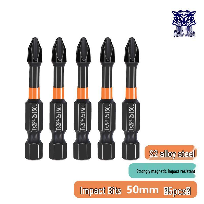 Phillips Magnetic High Hardness Extended Anti-Slip Electric Screwdriver Bit, Hex Shank, Rustproof.