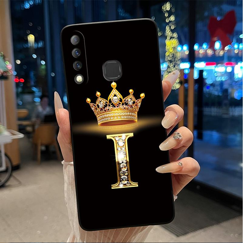 Beautiful A To Z Letter Crown Casing For Infinix S4 Smart3 Plus X626 X267 Case Black Soft Silicone Shockproof Shell