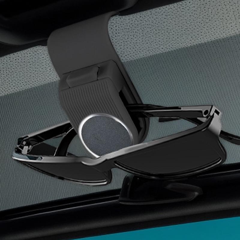 Sunglass Holder For Car Eyeglass Hanger Clip Visor Accessories Gadgets Sunglasses Mount Ticket Card Organizer For Commute Travel