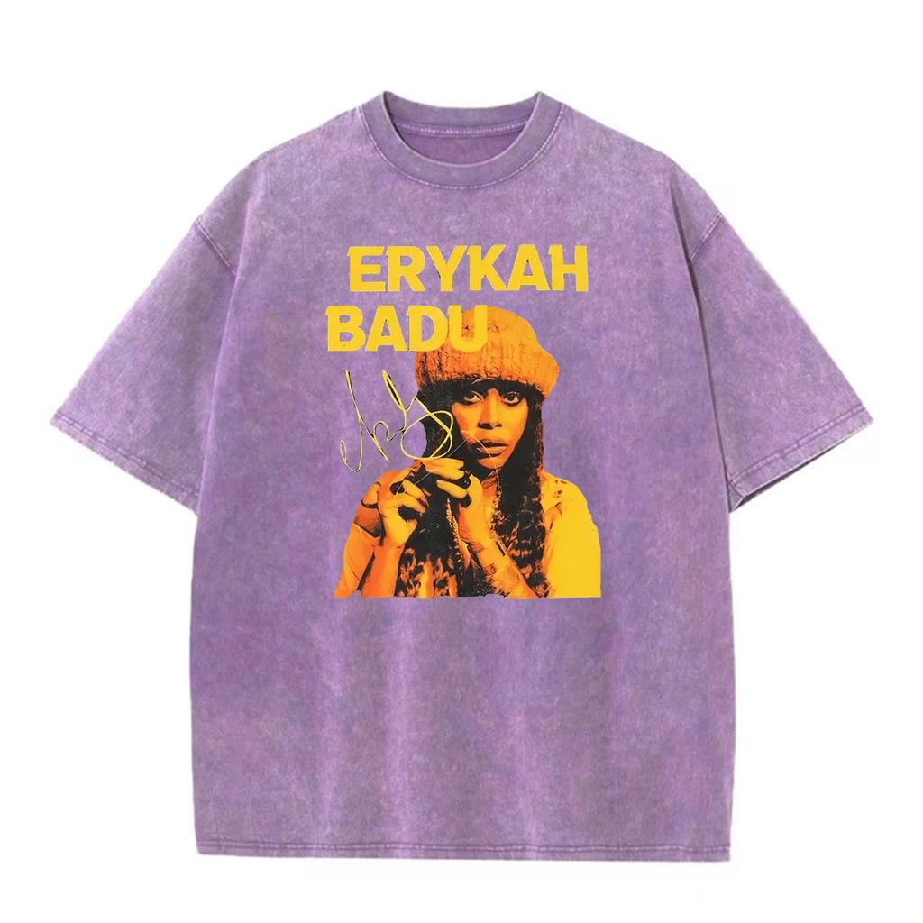 Erykah Badu Vintage Graphic T Shirt Women Men 90s Oversized Cotton T Shirt Unisex Streetwear Tee Loose Fit Short Sleeve