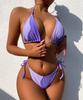 Badedrakt for kvinner Ensfarget delt badedrakt Halter sideslips Sexy brasiliansk badedrakter