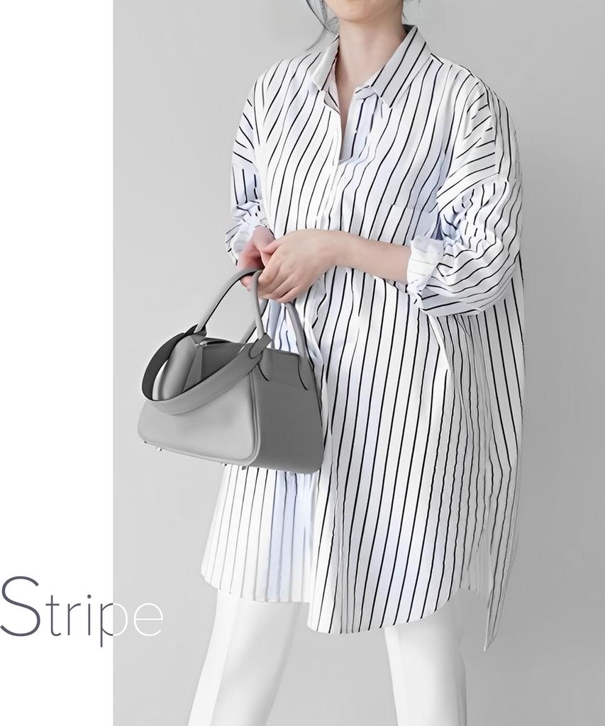 Doors Women's Long Shirt Dress, Long Sleeve, Casual Fashion, Spring Clothes, Figure-Flattering, Striped, 5S-D05-STXL