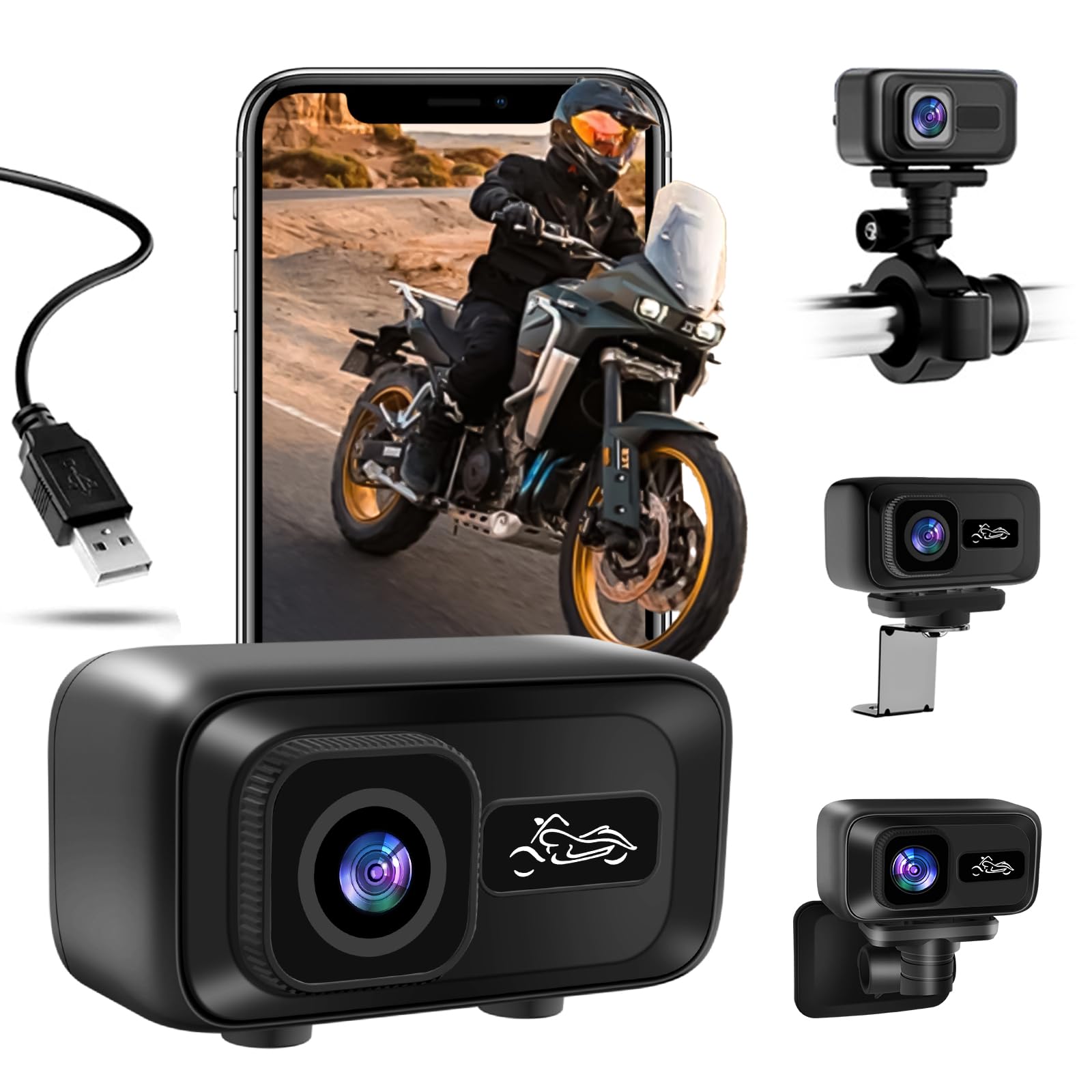 

SULUWU 2K Dash Cam for Motorcycles, Small, Shock-Sensing, Loop Recording, Motorcycle Dash Camera, High чёрный