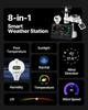 VEVOR 7-in-1 Wi-Fi Weather Station with APP, 190.5 Mm Display, Wireless Solar Powered Outdoor Sensor, with Pool Thermometer, Rain Gauge