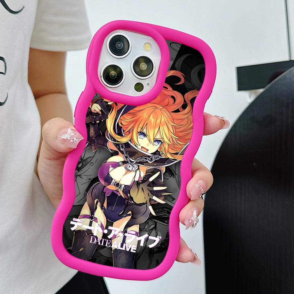 Date a Live Yamai Kaguya Wavy Edge TPU Mobile Phone Case for iPhone 17 16 15 14 13 12 11 Air Pro Max Plus Colorful Cover