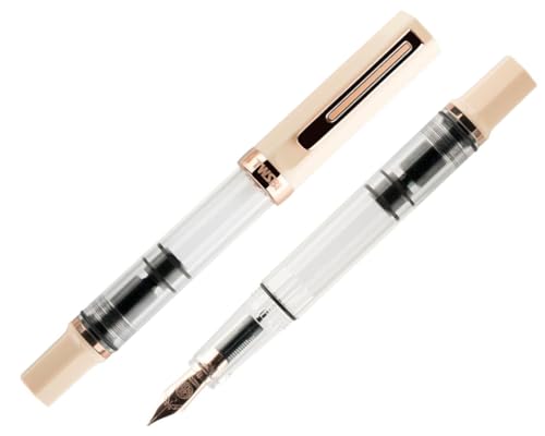 TWSBI Eco Fountain Pen, Cream Rose Gold, Fine Nib, F, TW020012