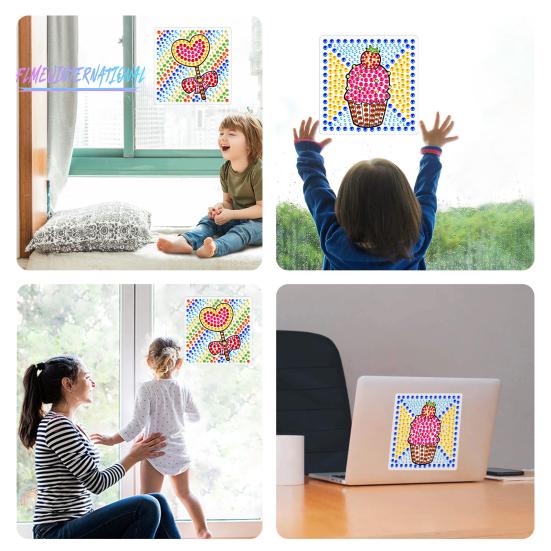 1 Set Diamant-Malerei-Aufkleber, funkelnder süßer Cartoon, DIY-Strassstein-Aufkleber-Set für Wanddekorationen zu Hause