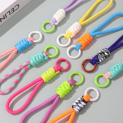 Kreativer handgewebter Schlüsselanhänger für Handy-Lanyard Anti-Verlust-Knotenseil-Riemen Schlüsselring Herren Damen Autoschlüsselhalter Schlüsselzubehör