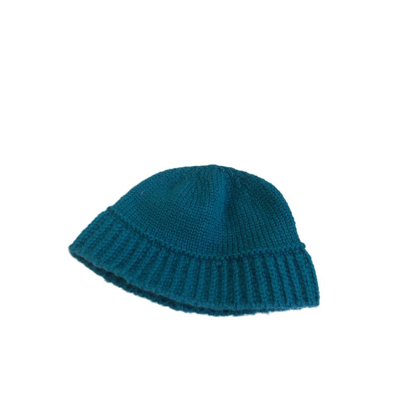

Hat Style Versatile Simple Solid Color Warm Knitted Fisherman Hatscaps Blue