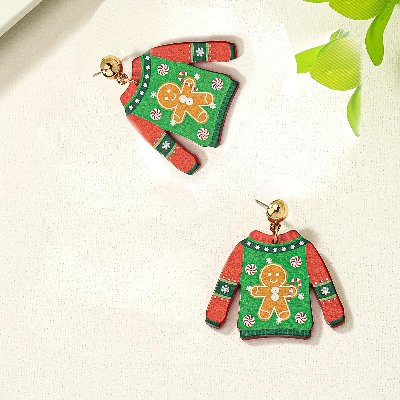 

Christmas shape printed top earrings can be used as Christmas gifts for girls to give gift earrings