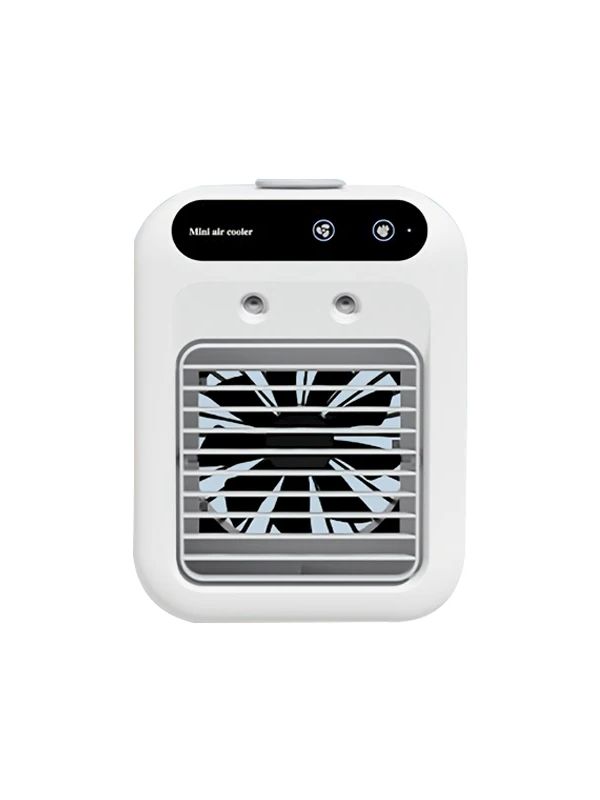 

Portable mini desktop cooling fan, USB-C fast charging, silent operation, compact personal cooling fan. белый