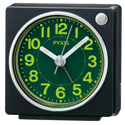 Clock Alarm Clock Table Clock Analog Light Concentrating Resin Dial Black Metallic 65 X 64 X 38mm PYXIS NR450K