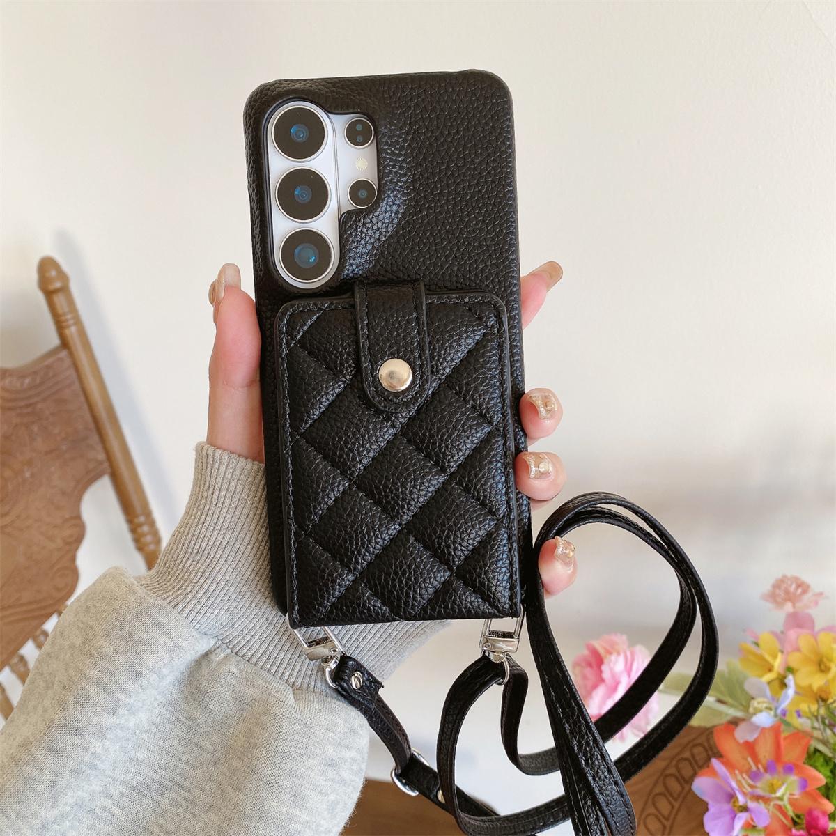 

Crossbody Wallet with Card Holder Phone Case for Samsung Galaxy S26 Ultra S25 S24 S23 S22 S21 Plus A55 A16 A26 A56 Leather Cover Galaxy S26 чёрный