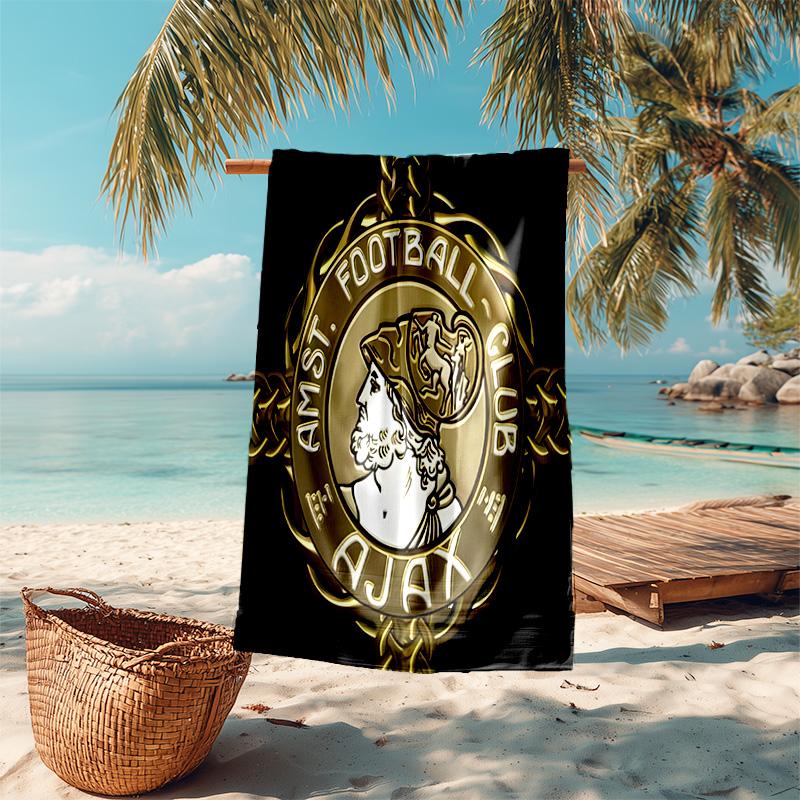proof beach towel with AFC Ajax pattern - soft,absorbent,quick-drying,machine washable - perfect for swimming,camping,bathing