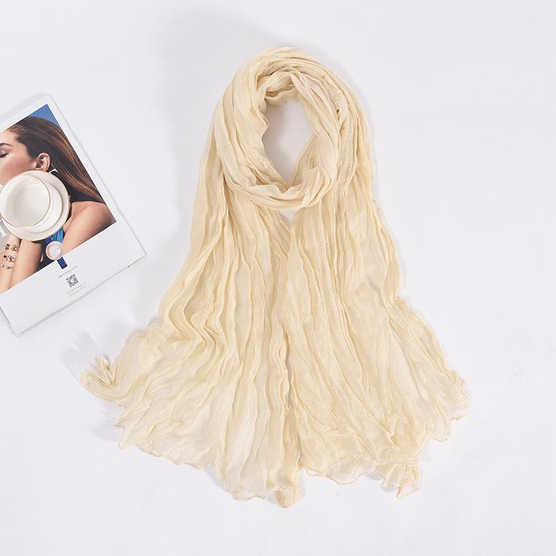 90x180cm Candy Color Wrinkle Women Scarf Vintage Fashion Retro Long Scarf Female