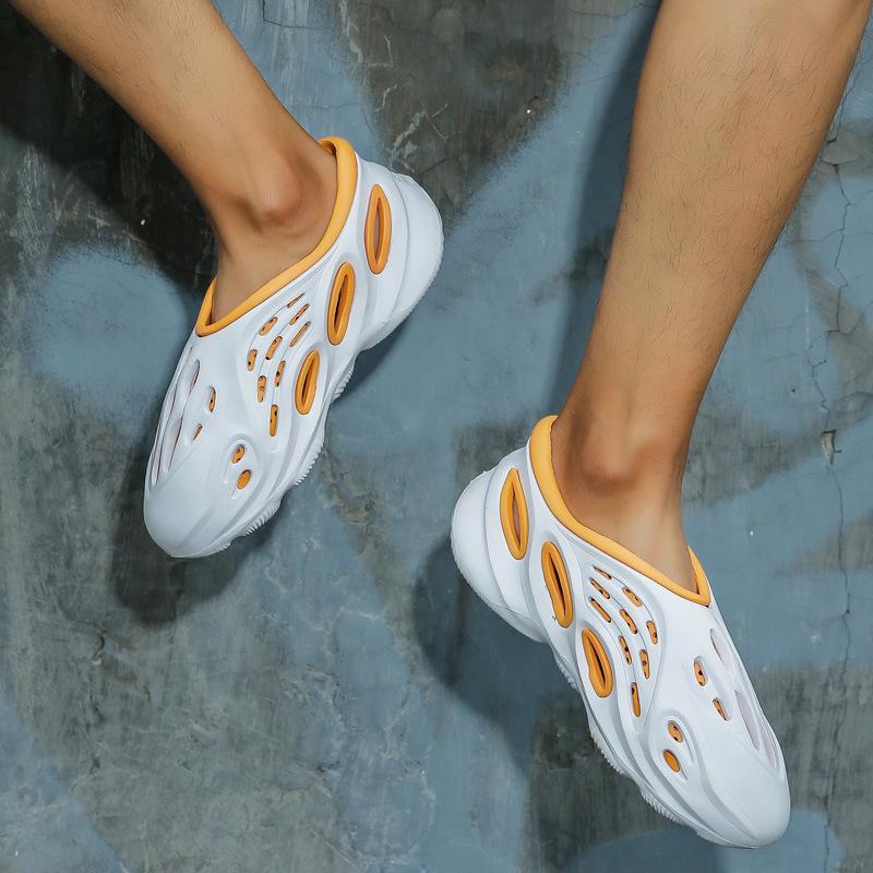 Kokosové děrované boty pánské letní ležérní dvoubarevné duté plážové brodící sandály pár módní zahradní boty ženy