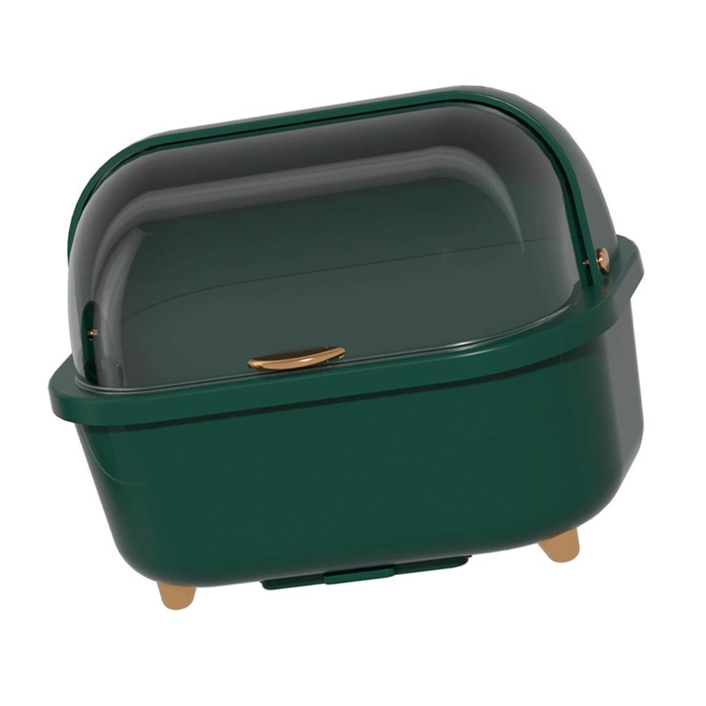 Dish Drying Box Multifunctional Space Saving Dish Drainer with Lid Cover for Kitchen Accessories