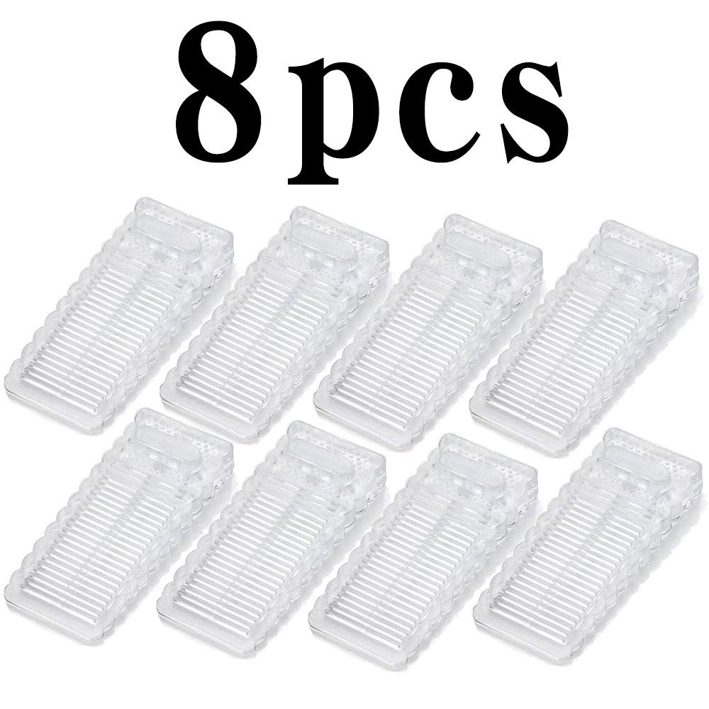 4/8pcs Clear Soft Plastic Doorstops, Anti-Slip Wedge Design - Collision Doorstops For Home And Office Use, Stackable And Durable