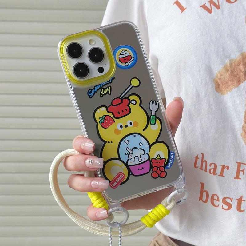 Zhitai iPhone Case: Lanyard Mirror for iPhone 15 Pro, 13, and 12 Pro Max - Summer Edition