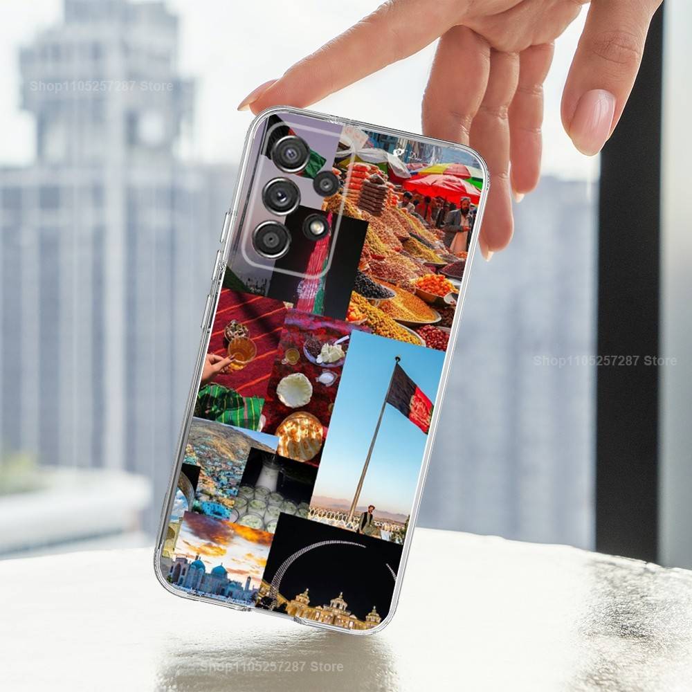 Flag OF Afghanistan Art Phone For Samsung A30,71,51,S20,10,9,Ultra,FE,Lite, S21,23,22,PIus,Transparent, Silicone Case