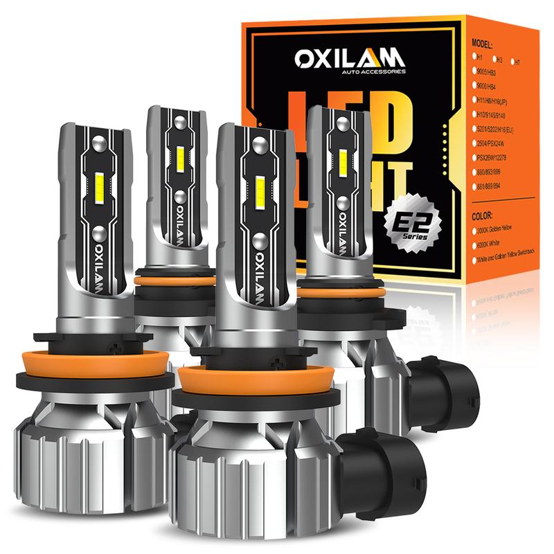 OXILAM 2Pcs Canbus H8 H11 9005 HB3 9006 HB4 LED Headlight Bulb Super Bright 2025 Car Head Fog Light Kit High Low Beam 12V 6500K 6500K
