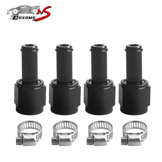 6AN AN6 Female Straight To 3/8   Swivel Hose Barb Fitting Adapter 4Pcs