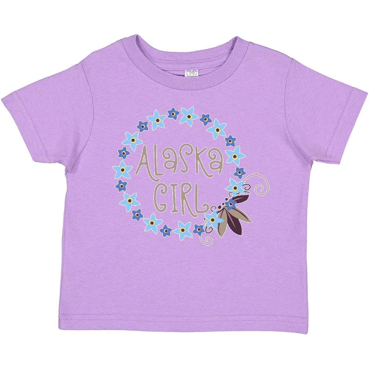 Inktastic Alaska Girl Forget-Me-Not Flower Toddler T-Shirt State Home Gal Niece 140