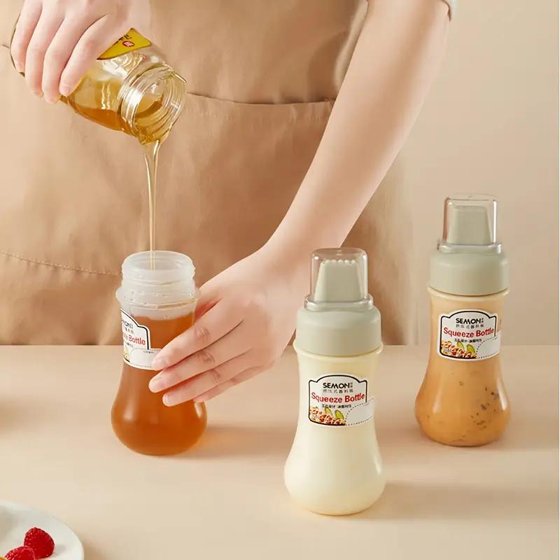 1pcs Squeeze Sauce Bottle Leak Proof Refillable Condiment Container For Salad Ketchup Honey Jam Squeeze Sauce Bottle Kitchen