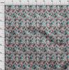 oneOone Cotton Flex Dusty Teal Green Fabric Abstract Floral Sewing Material Print Fabric By The Yard 40 Inch