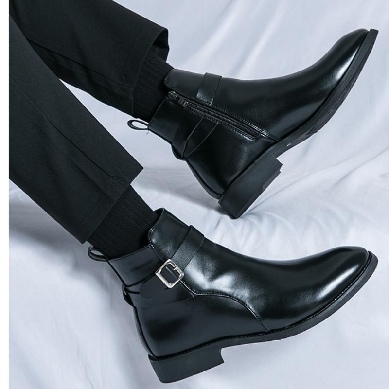 Autumn new Men plus size shoes Fashion non slip Chelsea Boots Zip high top leather comfort male footwear Homme Botas