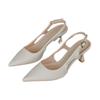 fashion Women Pumps Pointed Toe Sandals Slip on High Heels Sandal Black Sexy Heels Slingbacks Office Lady Shoes Wedding Summer2024