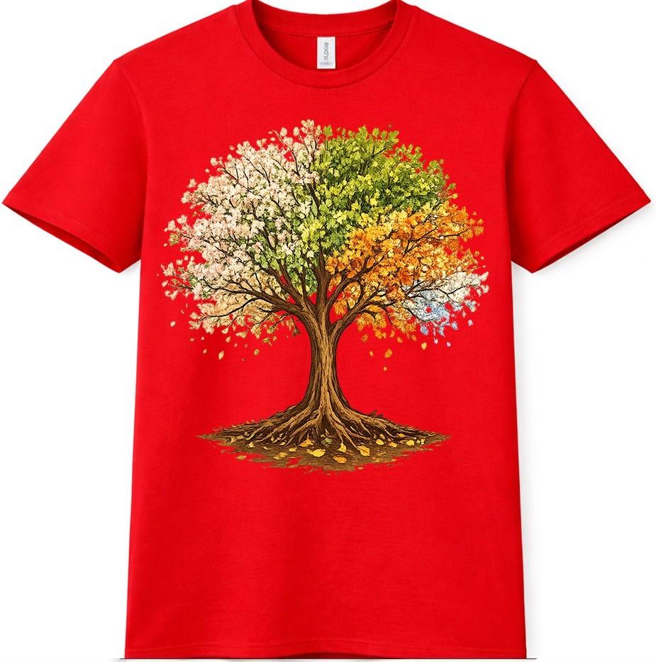 Tree Four Seasons T Shirt Spring Summer Fall Winter Nature Graphic Tee S