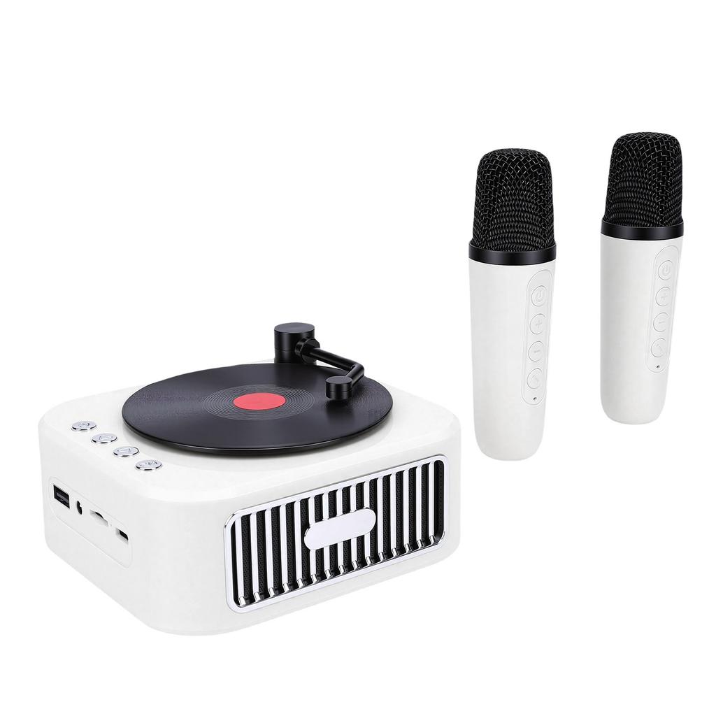 Mini Karaoke Machine Toy Kids Adults Boys Girls Portable Bluetooth Speaker with 2 Wireless Mics Home Party Outdoor
