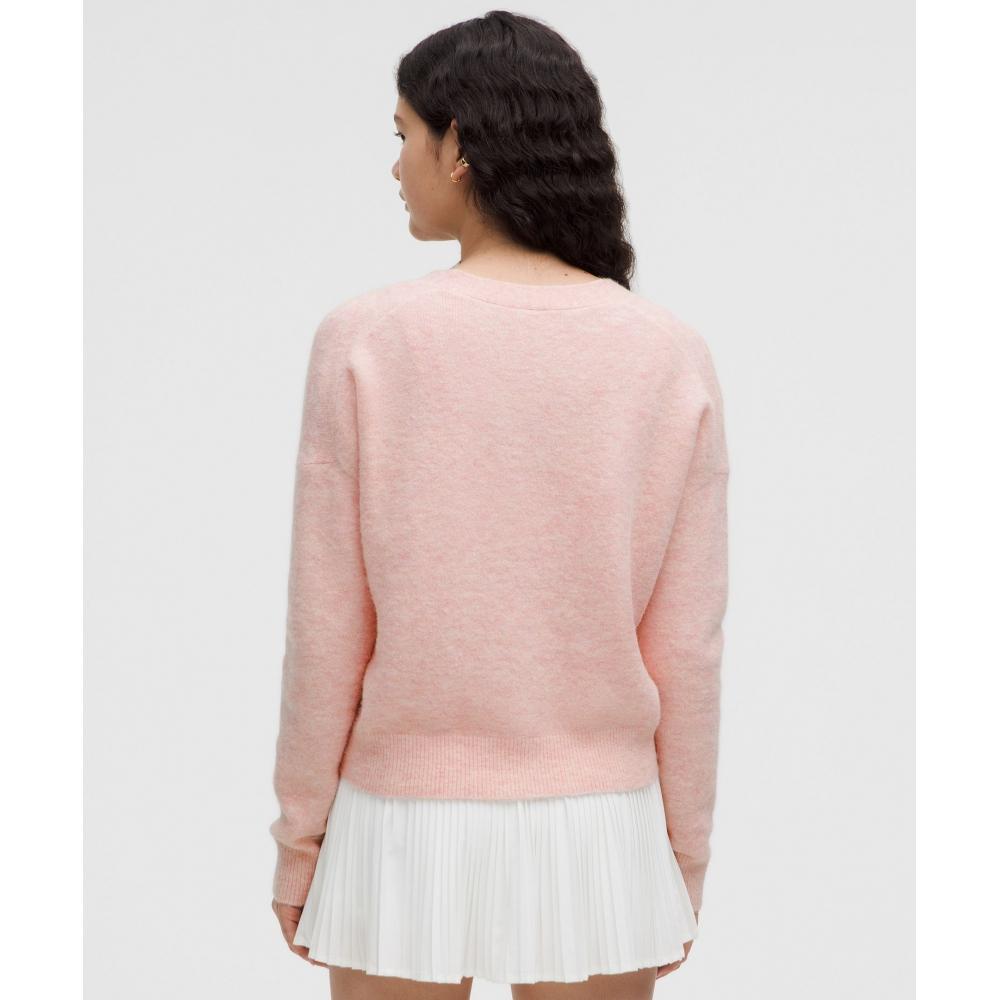 Lululemon Women S Alpaca Wool Blend Cardigan Sweater Pink miSt