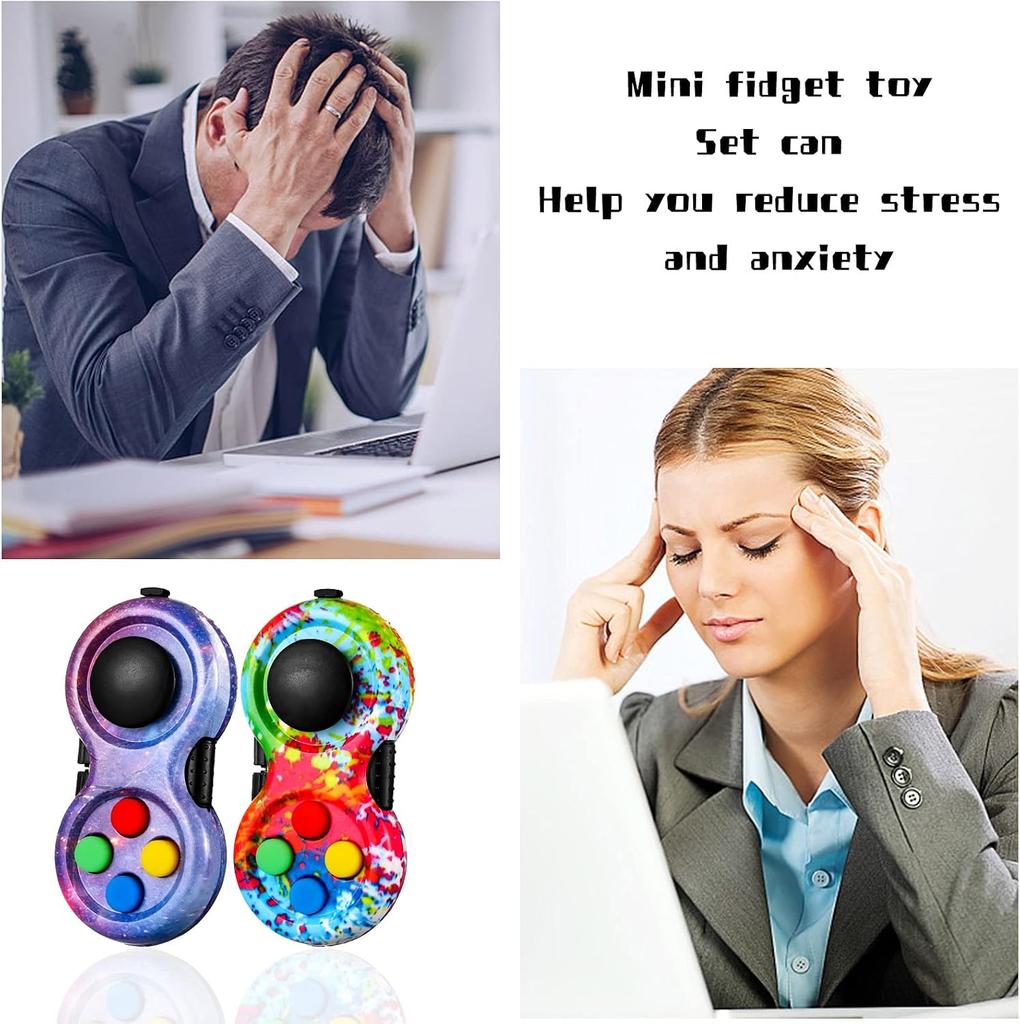 2 Pack Fidget Controller Pad Stress Relief Gamepad Buttons Adults