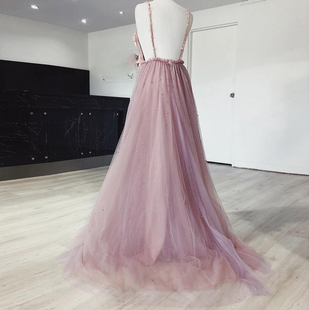 Women's Sexy Suspender Open Back Wedding Party Wvening Dress