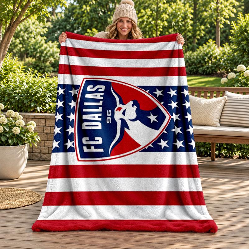 FC Dallas Blanket Flannel Blanket Soft Cozy Plush Throw for Sofa Bed Lightweight Home Decoration Gifts for Christmas Various Holidays