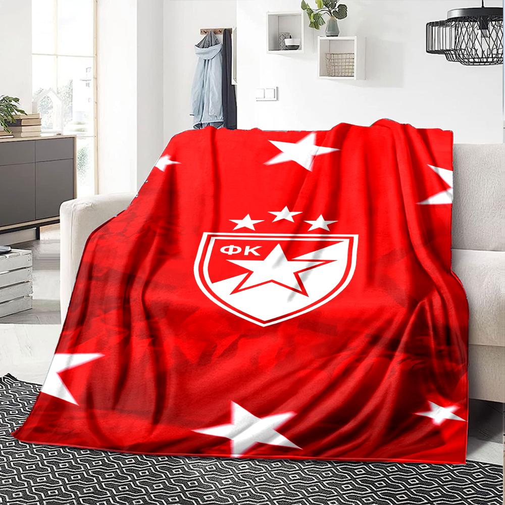 1pc Blanket - Red Star logo Print Design,Lightweight Blanket for Sofa,Bed- Soft &Warm,Gift for All Seasons