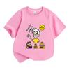Kids Boys Girls 100% Cotton O-neck Short Sleeve T-Shirt, Cute Cartoon Character Printed Casual Soft Breathable Tee for Daily Wear School Summer Tops f