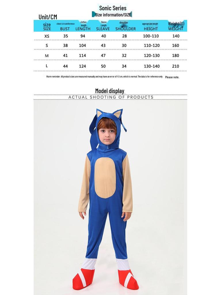Kreslený Cosplay Kostým Sonic the Hedgehog pre Scénické Predstavenie