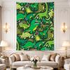Hanging Tapestry for Wall Decor Green Cartoon Dinosaur Pattern Eggs Men Women Living Room Wall Art