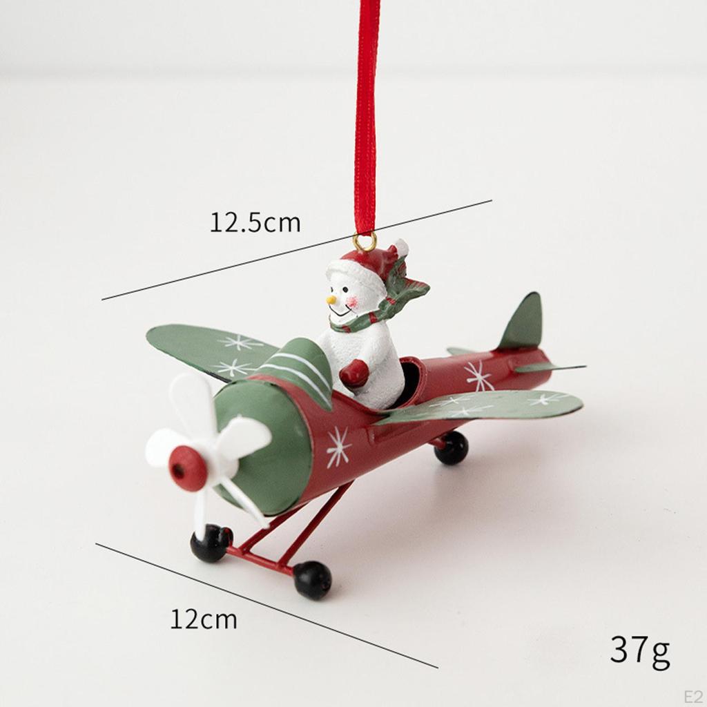 Christmas Tree Hanging Airplane Statue Small Doll Holiday Gifts Party Decorative Sculpture