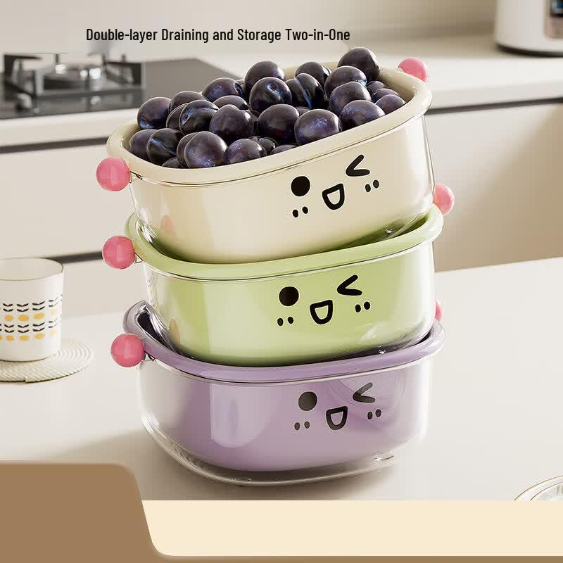 Double-Layer Reversible Kitchen Drain Basket