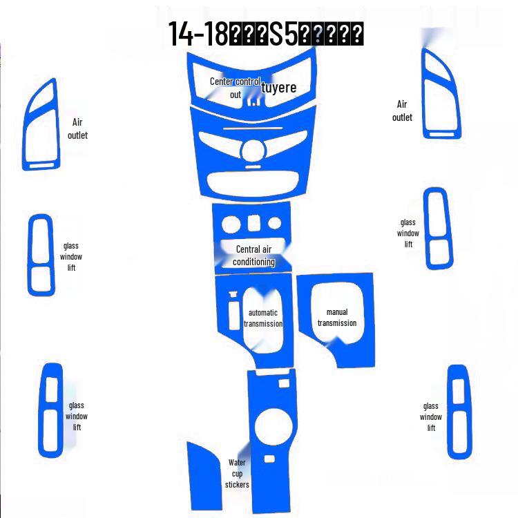Carbon Fiber Gear Shift & Console Stickers for 14-17 Haima S5 Interior