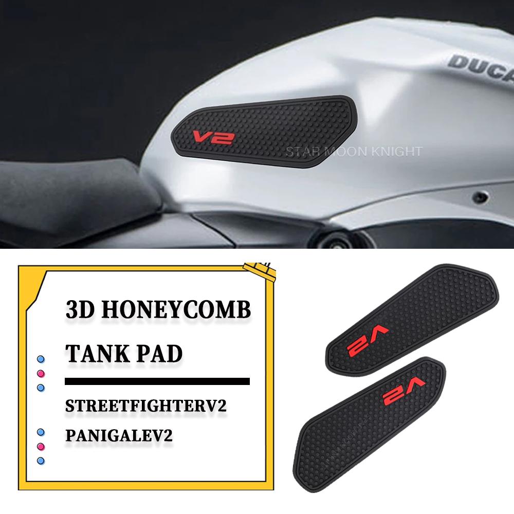 

Для Ducati Streetfighter V2 Panigale V2-Боковая накладка на топливный бак, резиновые накладки на бак, защитные наклейки, наклейка на колено, газовая ручка