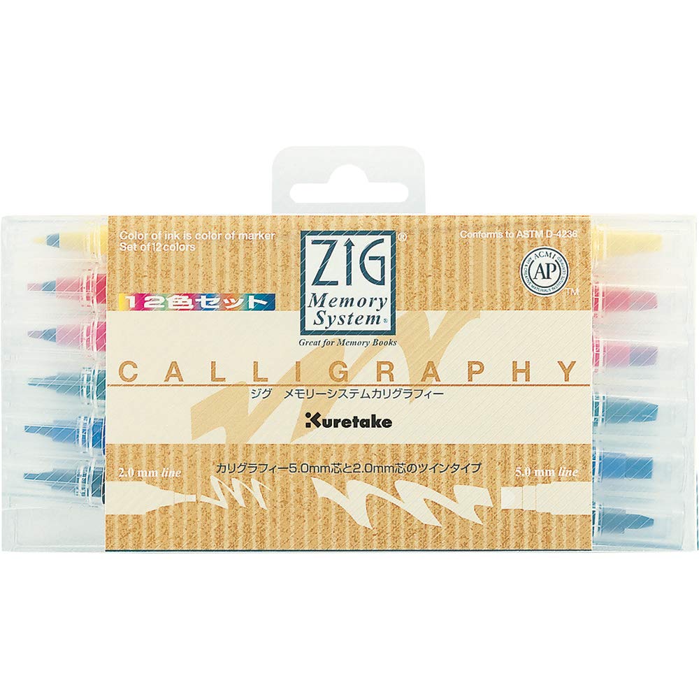 

Kuretake Pen ZIG Memory System Calligraphy 12 Colors Water-based MS-3400/12V